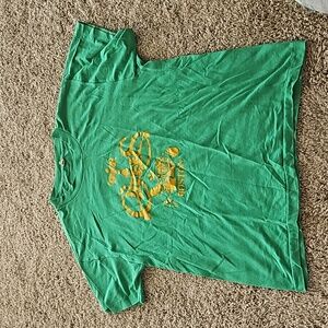 Vintage "Three Cheers Boston" graphic T shirt, green, size L